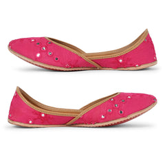 Pink Noori Mirror Jutti
