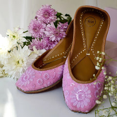 Pink Blush Pastel Pink Festive Jutti