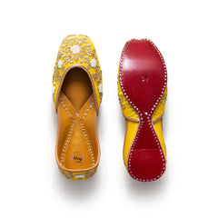 Gota Patti Yellow Gota Work Jutti