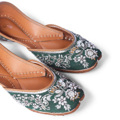Emerald Sparkle Green Mojari