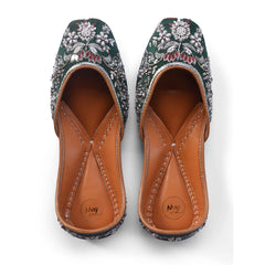 Emerald Sparkle Green Mojari