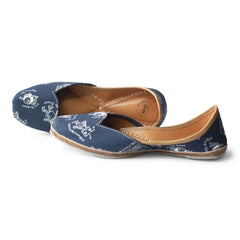Leia Quirky - Blue Jutti With Rubber Sole