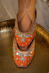 Phuljhadi Orange Festive Mojari