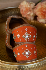Phuljhadi Orange Festive Mojari