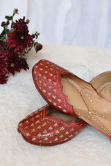 Roya Maroon Leather Jutti