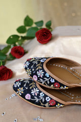 Athena Black Floral Multicolour Jutti