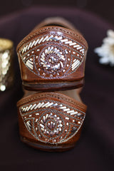 Idah Brown & Silver Mukaish Work Jutti
