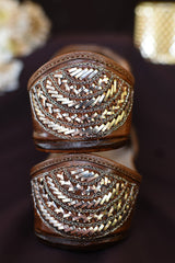 Mysa Brown & Silver Mukaish Work Jutti