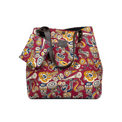 Maroon Kalamkari Tote Bag