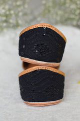 Sadabahar Black Sequins Chikankari Jutti