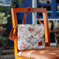 Cream & Blush Red Floral Sling Bag