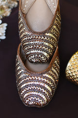 Mysa Brown & Silver Mukaish Work Jutti