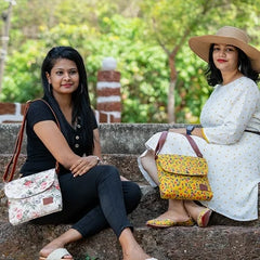 Cream & Blush Red Floral Sling Bag