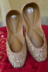 Sparkling Sienna Beige & Gold Jutti