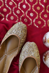 Sparkling Sienna Beige & Gold Jutti
