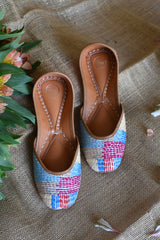Rainbow Hue Multicolour Embroidered Jutti