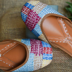 Rainbow Hue Multicolour Embroidered Jutti