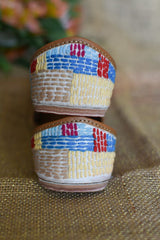 Rainbow Hue Multicolour Embroidered Jutti