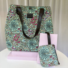 Floral Rush Pink & Green Everyday Tote Bag