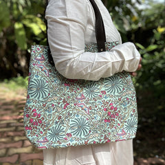 Floral Rush Pink & Green Everyday Tote Bag