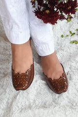 Titli Brown Polished Casual Everyday Leather Jutti