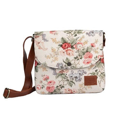 Cream & Blush Red Floral Sling Bag