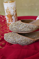 Sparkling Sienna Beige & Gold Jutti