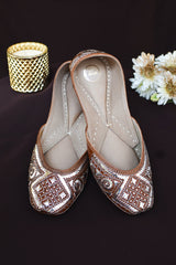Idah Brown & Silver Mukaish Work Jutti